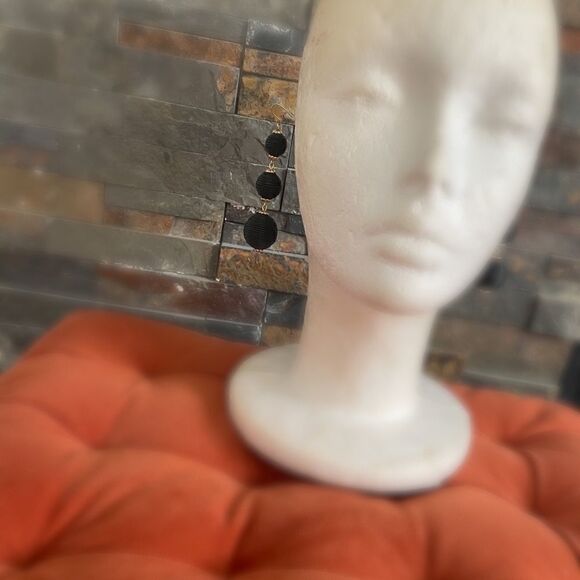 2 PRS Gold & Black Baubel Dangle Earrings Pierced - Picture 5 of 7